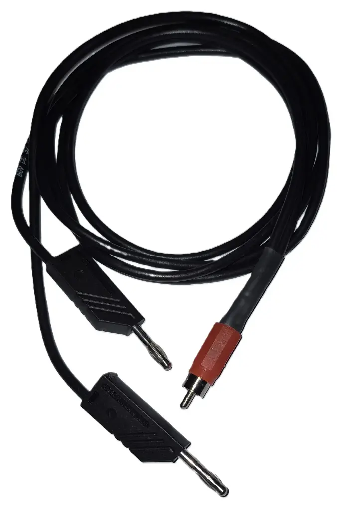 Treatment Cable, 2x Banana, 1x RCA, 1 meter