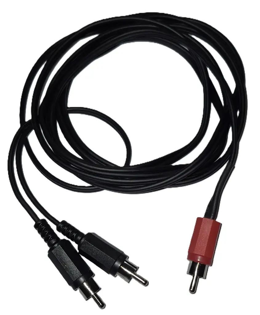 Cable, 1x RCA red, 2x RCA black, 2 meter